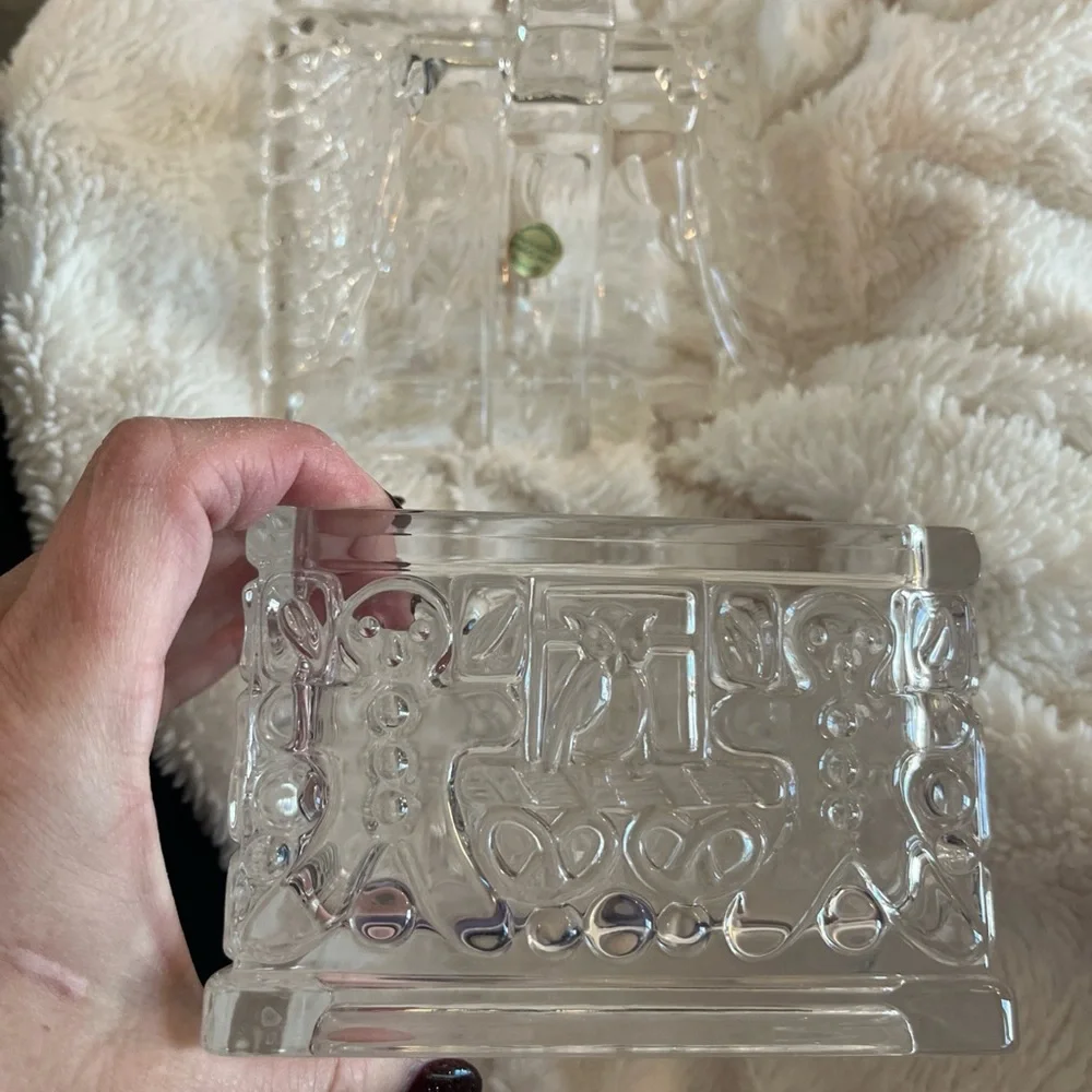 Williams Sonoma Glass Gingerbread House cookie jar